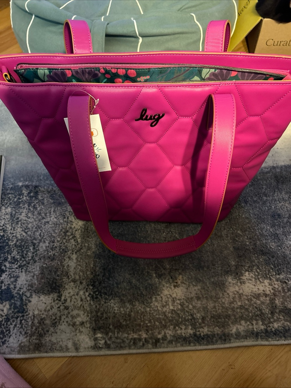 NWT LUG Orchid Paddock Satin Luxe Tote